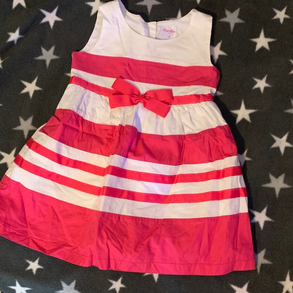 Rare Editions Pink and White Striped Dress